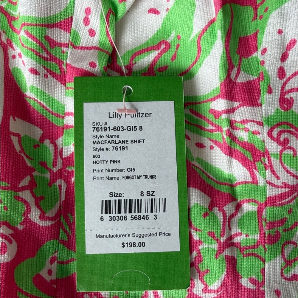 Lilly Pulitzer Hotty Pink & Lime Floral Shift Dress - Picture 2 of 6